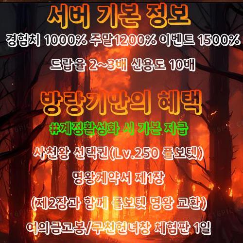 거상 방랑기 경험치 1000% 사천왕선택권 지급!