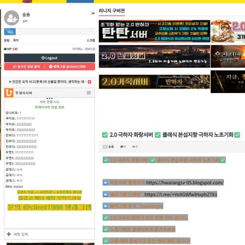 ✅ 2.0 극하자 화랑서버 ✅ 클래식 본섭지향 극하자 노초기화✅